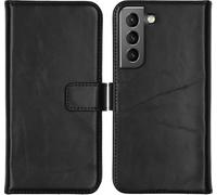 Selencia Bibliothèque en cuir véritable pour le Samsung Galaxy S22 - Noir