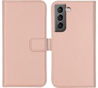Selencia Bibliothèque en cuir véritable pour le Samsung Galaxy S22 - Rose