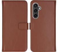 Selencia Bibliothèque en cuir véritable pour le Samsung Galaxy S23 FE - Marron clair