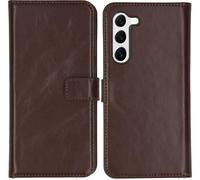 Selencia Bibliothèque en cuir véritable pour le Samsung Galaxy S23 Plus - Marron