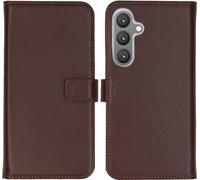 Selencia Bibliothèque en cuir véritable pour le Samsung Galaxy S24 Plus - Marron foncé