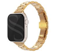 Selencia Bracelet à maillons fin en acier pour Apple Watch Series 1 t/m 9 / SE (38/40/41 mm) | Series 10 / 11 (42 mm) - Doré