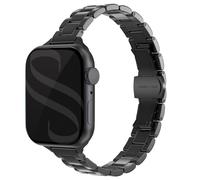 Selencia Bracelet à maillons fin en acier pour Apple Watch Series 1 t/m 9 / SE (38/40/41 mm) | Series 10 / 11 (42 mm) - Noir