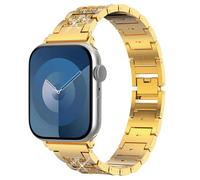 Selencia Bracelet à maillons scintillants pour Apple Watch Series 1 t/m 9 / SE (38/40/41 mm) | Series 10 / 11 (42 mm) - Doré