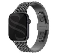 Selencia Bracelet dragon en acier pour Apple Watch Series 1 t/m 11 / SE / Ultra (44/45/46/49 mm) - Noir