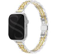 Selencia Bracelet en acier slim style Jubilee pour Apple Watch | 38/40/41/42 mm - Argent et Or