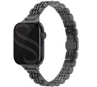 Selencia Bracelet en acier slim style Jubilee pour Apple Watch Series 1 t/m 9 / SE (38/40/41 mm) | Series 10 / 11 (42 mm) - Noir
