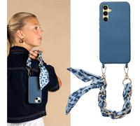 Selencia Selencia Coque avec dragonne de luxe Samsung Galaxy A54 (5G) Bleu Bleu
