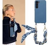 Selencia Coque avec dragonne de luxe pour Samsung Galaxy S23 - Bleu