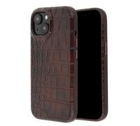 Selencia Coque arrière Croco avec MagSafe pour Apple iPhone 15 - Choco Brown