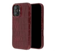 Selencia Coque arrière Croco avec MagSafe pour Apple iPhone 16 - Burgundy