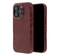 Selencia Coque arrière Croco avec MagSafe pour Apple iPhone 16 Pro - Burgundy