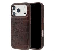 Selencia Coque arrière Croco avec MagSafe pour Apple iPhone 17 Pro - Choco Brown