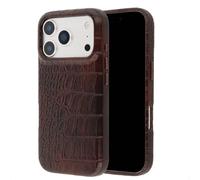 Selencia Coque arrière Croco avec MagSafe pour Apple iPhone 17 Pro Max - Choco Brown