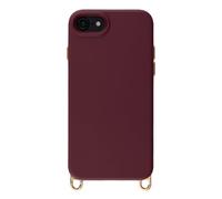 Selencia Coque arrière Rivièra avec MagSafe avec crochets amovibles pour Apple iPhone SE (2022 / 2020) / 8 / 7 / 6(s) - Bold Burgundy