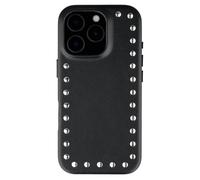 Selencia Coque arrière Studs avec MagSafe pour Apple iPhone 16 Pro - Velvet Black