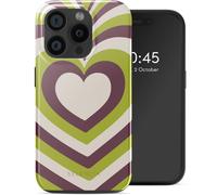 Selencia Coque arrière Vivid avec MagSafe pour Apple iPhone 15 Pro - Double Hearts Plum Fern
