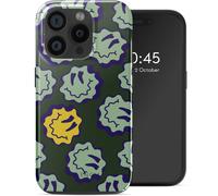 Selencia Selencia Coque arrière Vivid avec MagSafe pour iPhone 15 Pro Wavy Smiley Green Multicolore