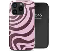 Selencia Coque arrière Vivid avec MagSafe pour Apple iPhone 15 Pro - Wavy Swirl Pink Plum