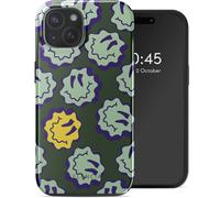 Selencia Coque arrière Vivid avec MagSafe pour Apple iPhone 15 - Wavy Smiley Green