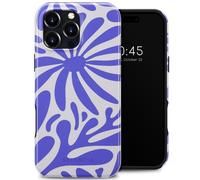Selencia Coque arrière Vivid avec MagSafe pour Apple iPhone 16 Pro Max - Modern Bloom Sapphire Blue