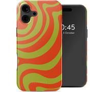 Selencia Coque arrière Vivid avec MagSafe pour Apple iPhone 16 - Wavy Swirl Orange Fern