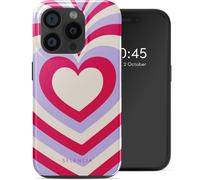 Selencia Selencia Coque arrière Vivid avec MagSafe iPhone 15 Pro Double Hearts Rubine Red Lilac Multicolore