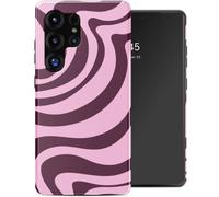 Selencia Coque arrière Vivid avec MagSafe pour Samsung Galaxy S25 Ultra - Wavy Swirl Pink Plum
