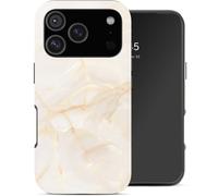 Selencia Coque arrière Vivid pour Apple iPhone 17 Pro Max - Golden Beige Marble