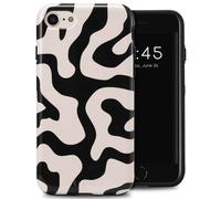 Selencia Selencia Coque arrière Vivid iPhone SE (2022 / 2020) / 8 / 7 / 6(s) Art Wave Black Multicolore