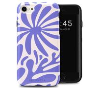 Selencia Coque arrière Vivid pour Apple iPhone SE (2022 / 2020) / 8 / 7 / 6(s) - Modern Bloom Sapphire Blue
