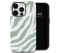 Selencia Selencia Coque arrière Vivid Tough iPhone 14 Pro Colorful Zebra Sage Green Multicolore