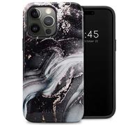 Selencia Selencia Coque arrière Vivid Tough iPhone 14 Pro Max Chic Marble Black Multicolore
