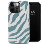 Selencia Selencia Coque arrière Vivid Tough iPhone 14 Pro Max Colorful Zebra Pine Blue Multicolore