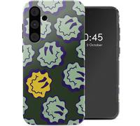 Selencia Coque arrière Vivid pour Samsung Galaxy A55 - Wavy Smiley Green