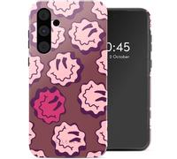 Selencia Coque arrière Vivid pour Samsung Galaxy A55 - Wavy Smiley Pink