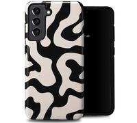 Selencia Coque arrière Vivid pour Samsung Galaxy S21 FE - Art Wave Black