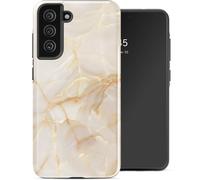 Selencia Coque arrière Vivid pour Samsung Galaxy S21 FE - Golden Beige Marble
