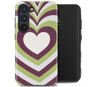 Selencia Coque arrière Vivid Tough pour Samsung Galaxy S23 - Double Hearts Plum Fern