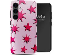 Selencia Coque arrière Vivid pour Samsung Galaxy S24 - Stars Rubine Red Light Pink