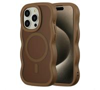 Selencia Coque arrière Wavy avec MagSafe pour Apple iPhone 15 Pro - Mocha Brown