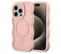 Selencia Coque arrière Wavy avec MagSafe pour Apple iPhone 15 Pro - Soft Pink