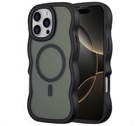 Selencia Coque arrière Wavy avec MagSafe pour Apple iPhone 16 Pro Max - Noir