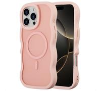 Selencia Coque arrière Wavy avec MagSafe pour Apple iPhone 16 Pro Max - Soft Pink