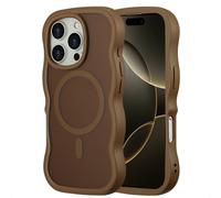 Selencia Coque arrière Wavy avec MagSafe pour Apple iPhone 16 Pro - Mocha Brown