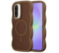 Selencia Coque arrière Wavy avec MagSafe pour Samsung Galaxy A36 / A56 - Mocha Brown