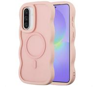 Selencia Coque arrière Wavy avec MagSafe pour Samsung Galaxy A36 / A56 - Soft Pink