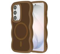 Selencia Coque arrière Wavy avec MagSafe pour Samsung Galaxy S26 - Mocha Brown