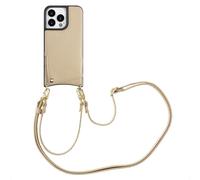 Selencia Coque de télephone Nova avec cordon et porte-cartes pour Apple iPhone 14 Pro - Beige