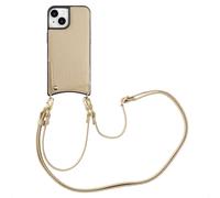 Selencia Coque de télephone Nova avec cordon et porte-cartes pour Apple iPhone 15 - Beige